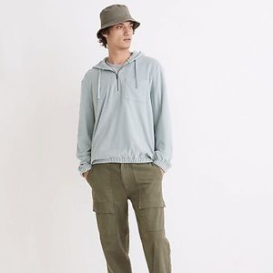 Madewell Terry Cloth Quarter zip Hoodie Sweatshirt
